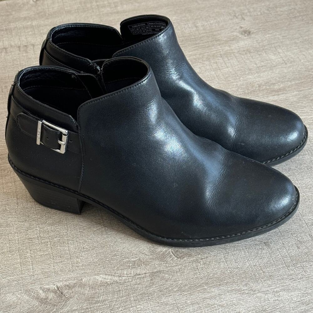 Vionic Joy Millie Leather Side Zip Ankle Boots Women’s Black Size 8.5